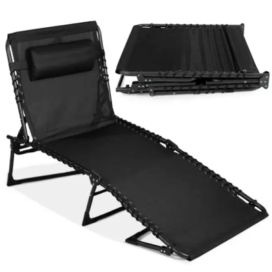 Best Choice Products Patio Chaise Lounge Chair, Outdoor Portable Adjustable Pool Recliner w/ Pillow image {9}