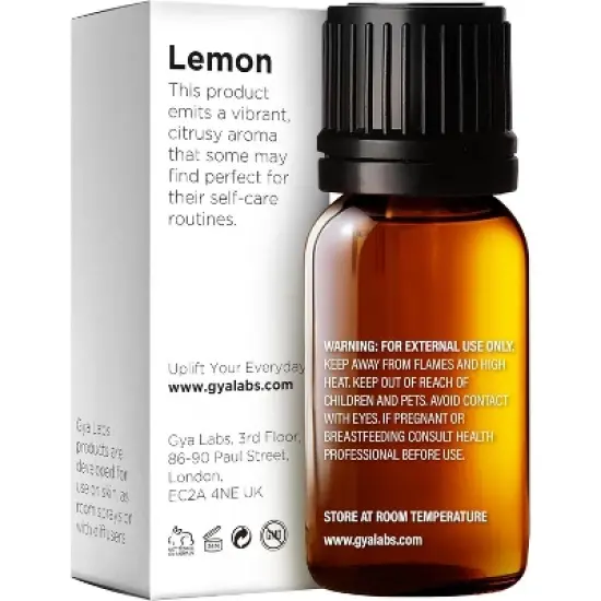 Gya Labs Lemon Essential Oil for Skin - 0.34 Fl Oz - Lemon Oil for Diffuser, Cleaning image {1}
