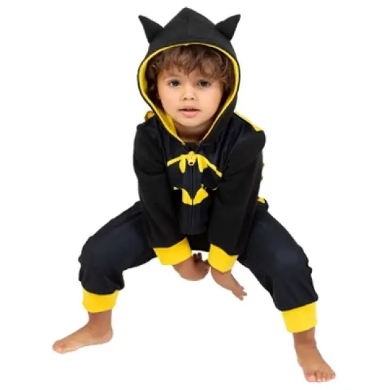 DC Comics Justice League The Flash Superman Batman Zip Up Pajama Coverall Big Kid image {1}