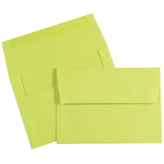 JAM Paper A7 Colored Invitation Envelopes 5.25 x 7.25 Ultra Lime Green 96151 image {4}