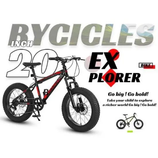 Aukfa 20-Inch Kids and Youth Cross-Country Mountain Bike - High Carbon Steel Frame, 7-Speed, Front Suspension, Disc Brakes image {11}