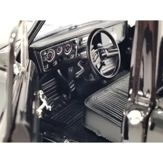 1970 Chevrolet K10 4x4 Pickup Truck Black Limited Edition to 1050 pieces Worldwide 1/18 Diecast Model Car by ACME image {1}