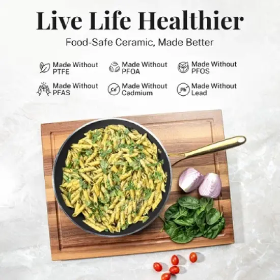 Gotham Steel Black 15-Piece Ultra Nonstick Ceramic Cookware Set with Utensils image {5}