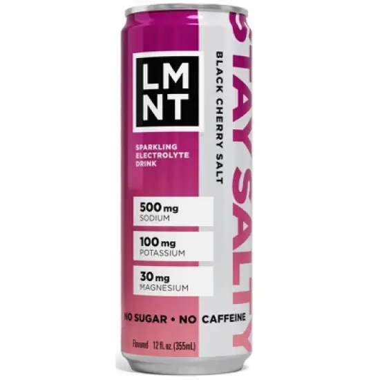 LMNT Zero-Sugar Black Cherry Sparkling Electrolyte Drink - 12 fl oz image {4}