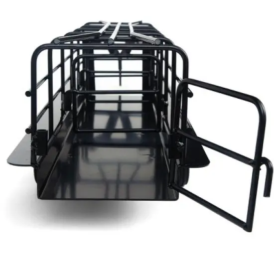 1/16 Little Buster Toys Black Gooseneck Long Trailer with Split Gates, 200849 image {3}