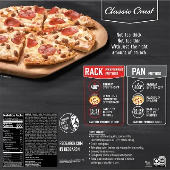 Red Baron Four Meat Classic Crust Frozen Pizza - 21.95oz image {3}