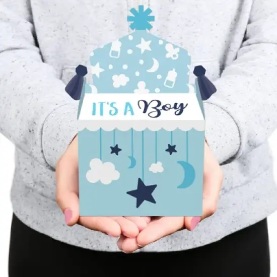 Big Dot of Happiness It's a Boy - Treat Box Party Favors - Blue Baby Shower Goodie Gable Boxes - Set of 12 image {6}