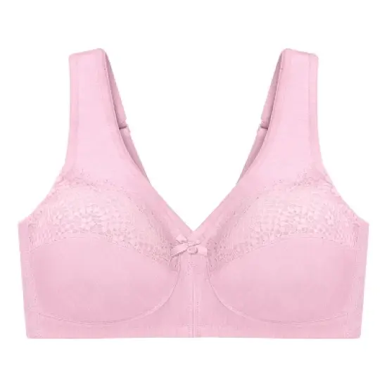 Glamorise Womens MagicLift Moisture Control Wirefree Bra 1064 Pink Heather image {3}