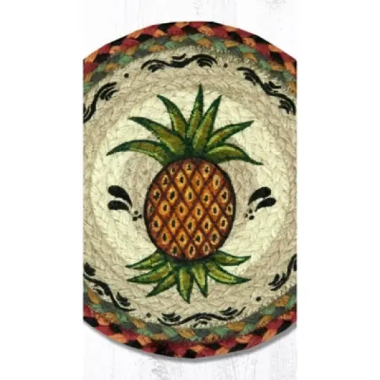 Earth Rugs Pineapple Printed Round Trivet 10"x10" Heat-Resistant Kitchen Accessory image {2}