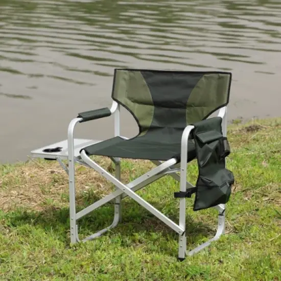 KTMBDW Oversized Padded Folding Outdoor Chair with Storage Pockets and convenient side table for indoor, Outdoor Camping, Picnics and Fishing image {8}