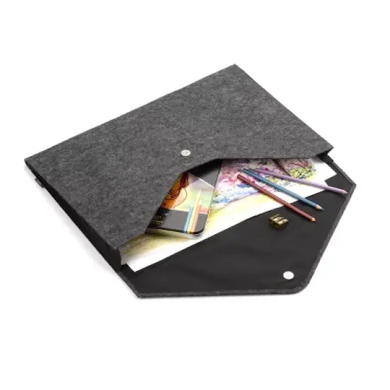 Smead Soft Touch Cloth Expanding File, 2" Expansion, Magnetic Closure, Tabloid Size, Gray (70924) image {4}