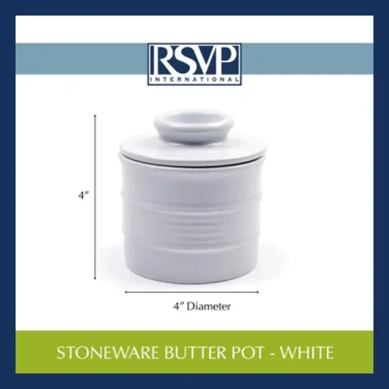 Rsvp Stoneware Butter Pot - White image {12}