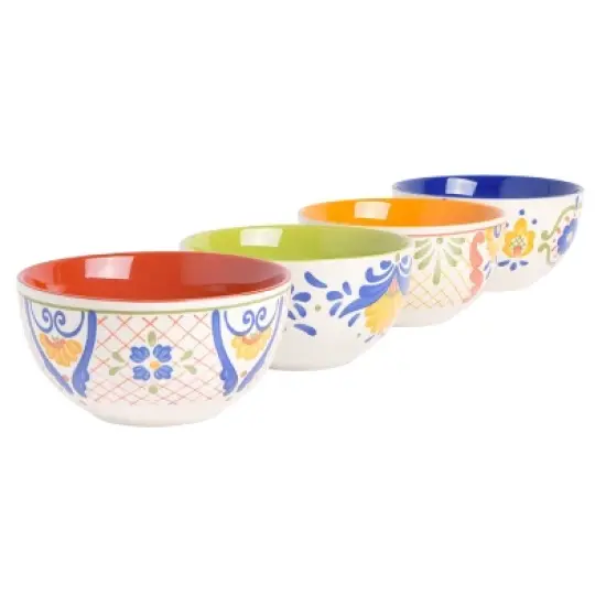 Laurie Gates Tierra 4 Piece 6 Inch Stoneware Cereal Bowl Set in Assorted Designs image {8}