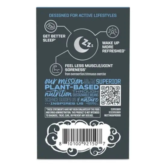 Night time Sleep & Restore Supplement Capsules, Sleep Aid for Better Rest, Supplement to Improve Sleep Quality & Restorative Health, Sunwarrior, 60ct image {6}