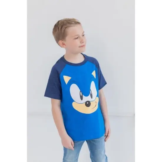 SEGA Sonic The Hedgehog Knuckles Tails 3 Pack Graphic T-Shirts Red/Blue/Yellow Little Kid to Big Kid image {2}