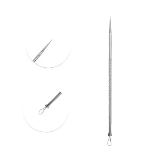 Unique Bargains Convenient Pimple Extractor 5.51"x1.15" Silver Tone 1 Set image {2}