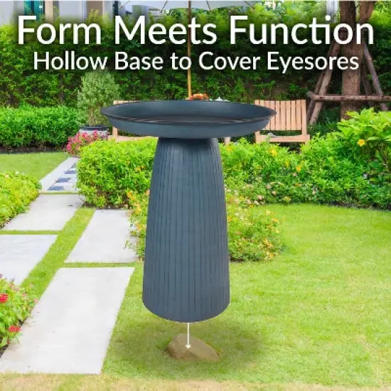 Sunnydaze Gleeful Garden Metal Outdoor Bird Bath image {8}