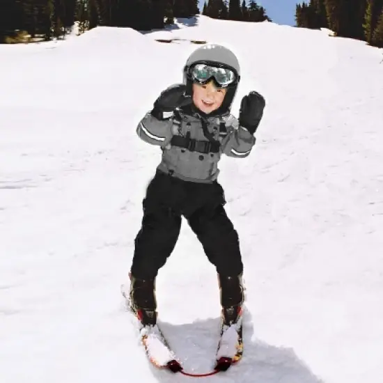 Lucky Bums 116GR Kids Easy Attachable and Removable Ski Bungee Cord Style Training Aid Tip Connector Kit with Wedge Shaped Webbing, Green image {1}