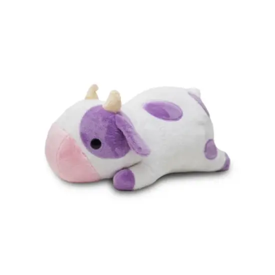 Avocatt 12" Fluffy Purple Cow Plush Stuffed Animal image {1}