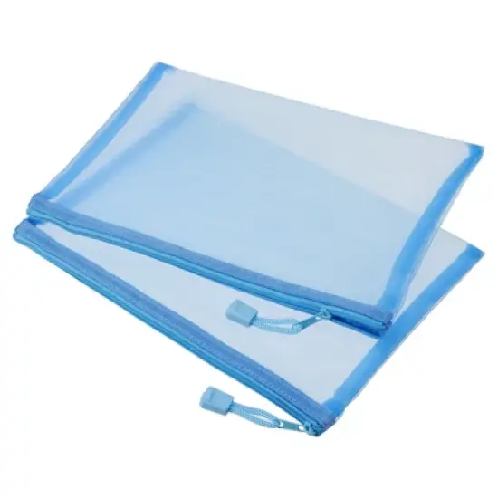 Unique Bargains Mesh Zipper A5 Nylon Pencil Case Storage Pockets 6 Pcs image {8}