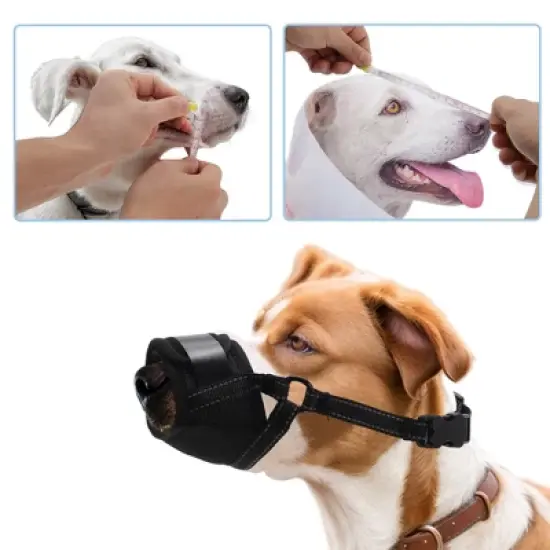 Unique Bargains Breathable Dog Muzzle Black 1 Pc image {1}