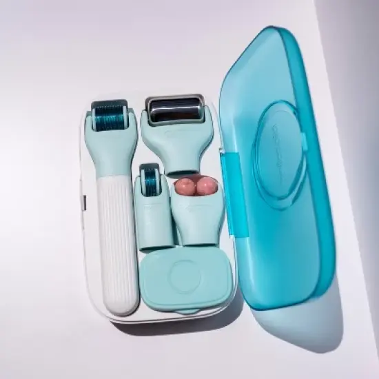 Beautimate 10-in-1 Skincare Roller Set &ndash; Interchangeable Microneedling, Massage, and Cleansing Tools with Storage and Disinfection Case image {12}