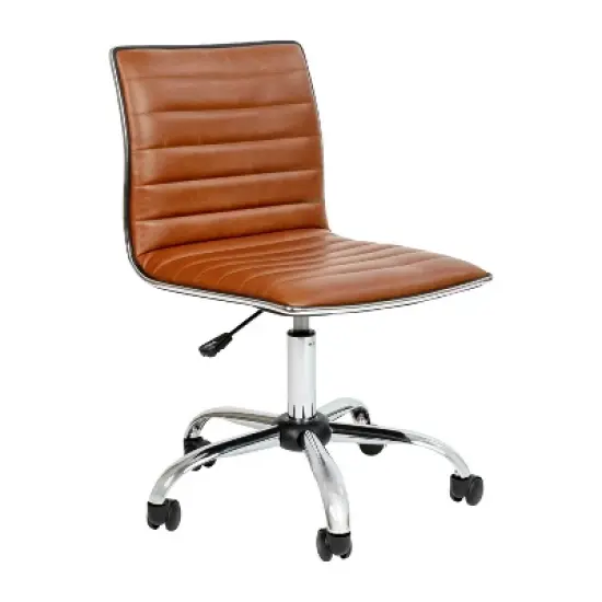 Merrick Lane Home Office Chair Ergonomic Executive Ribbed Low Back Armless Computer Desk Chair - Base, Frame & Border image {16}