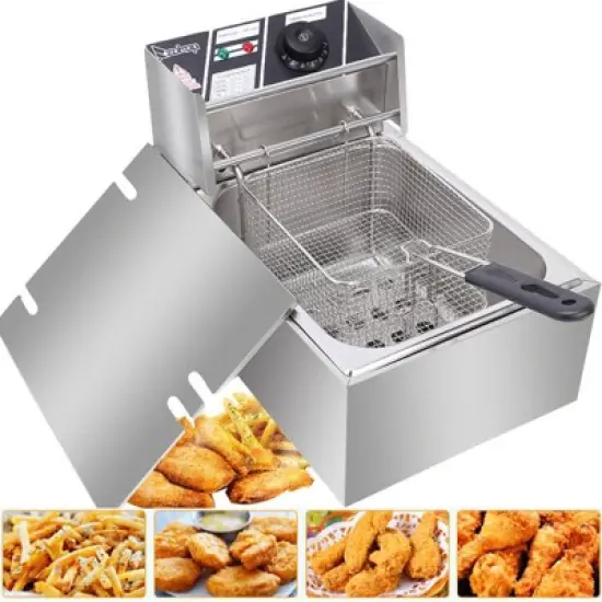 Winado 6L 2500W Electric Deep Fryer Commercial Tabletop Restaurant Frying Basket image {4}