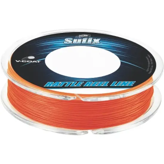 Sufix 50 Yard Rattle Reel V-Coat Fishing Line - Neon Fire image {1}