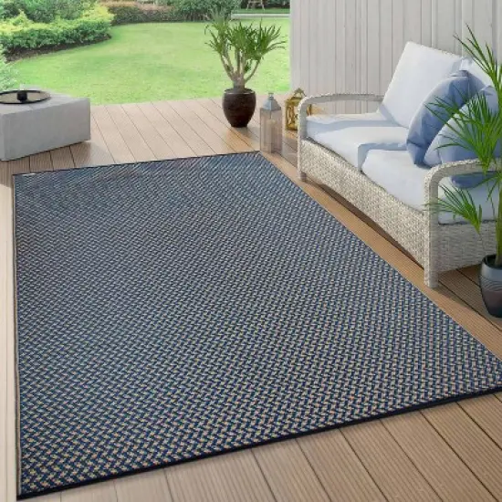 World Rug Gallery Contemporay Solid Reversible Plastic Outdoor Rugs image {8}
