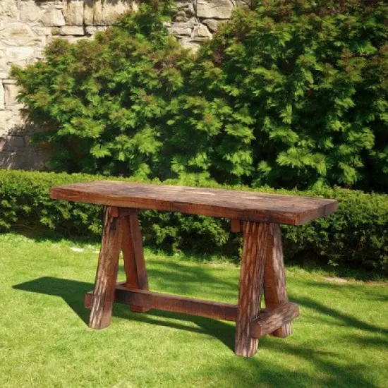 Royal Hampton Wooden Garden Patio Bench With Retro Etching image {8}