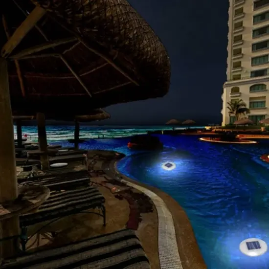 Solar LED Outdoor Pool Lights White - Techko Maid image {5}