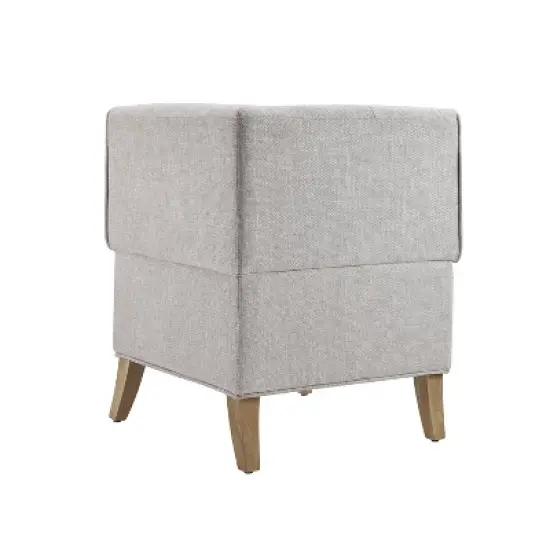 Axbridge Modern Fabric Fully Upholstered Tufted Back 3pc Corner Nook Light Gray - Powell image {12}