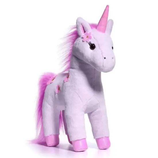 FAO Schwarz 13" Purple Unicorn Glow in the Dark Toy Plush image {2}