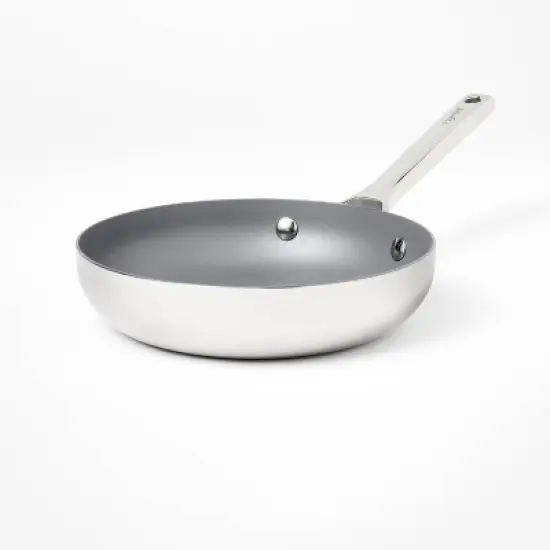 8" Nonstick Stainless Steel Fry Pan Silver - Figmint&trade;: Ceramic Nonstick, Induction Safe, Oven-Safe to 500&deg;F image {6}