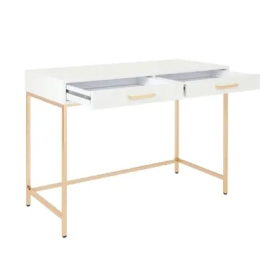 Alios Desk White/Gold - OSP Home Furnishings image {1}