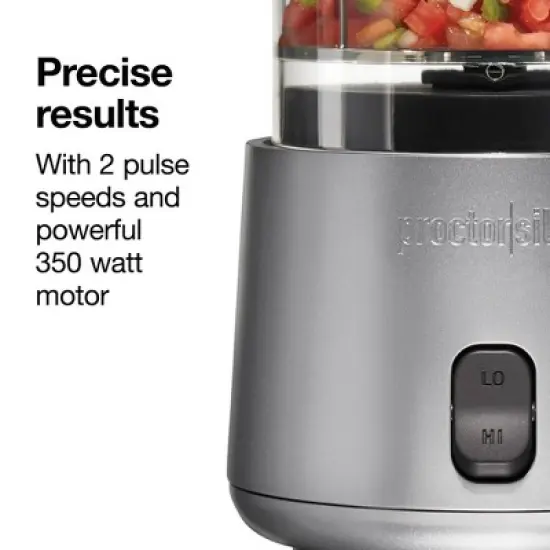Proctor Silex 3.5 Cup Food Chopper Gray - 72870: Electric Veggie Chopper & Dicer, Dishwasher-Safe, 350W, Silver image {3}