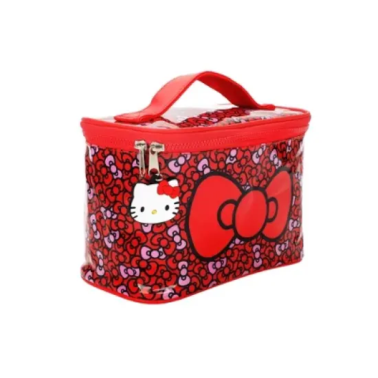 Hello Kitty Bows Clear Plastic Printed Cosmetic Case image {1}