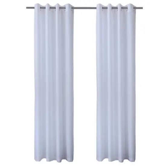 Commonwealth Seascapes Light Filtering Satiny Look and Feel Provide Privacy Grommet Outdoor Panel Pair White image {1}