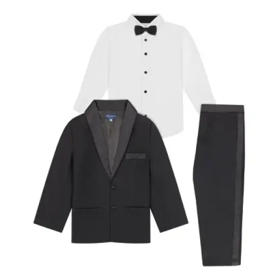 Andy & Evan Toddler Four Piece Tuxedo Suit Set Black, Size 5T image {2}
