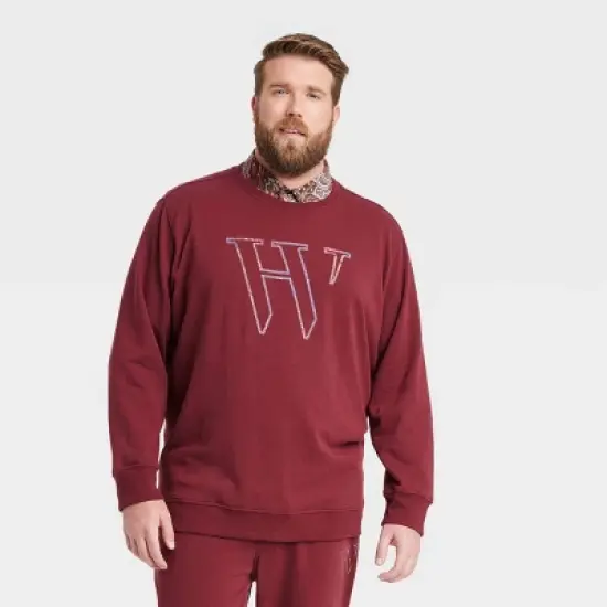 Houston White Adult Logo Crewneck Pullover Sweatshirt - Red image {4}