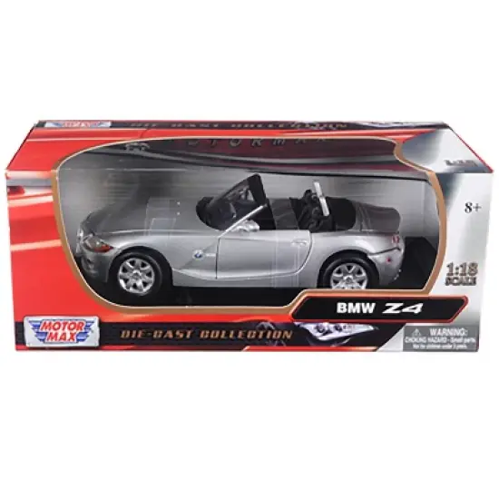 BMW Z4 Convertible Silver 1/18 Diecast Model Car by Motormax image {2}