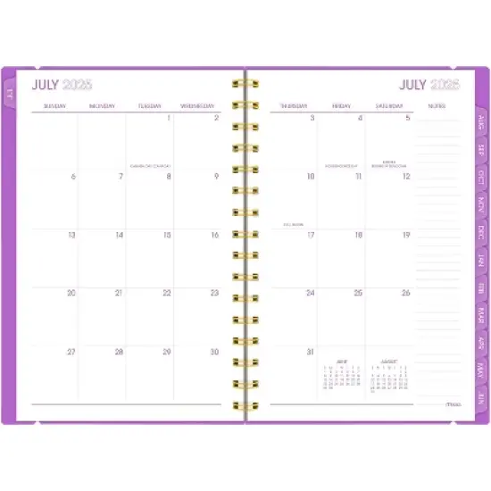 Mead 8.72"x6.02" 2025-2026 Small Color Pop Purple Check Planner image {2}
