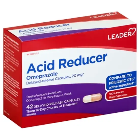 Leader 20 mg 24 Hour Omeprazole 3 - 14 Capsule Bottles image {6}
