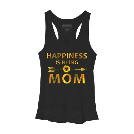 Women's Design By Humans Happiness is Being a Mom Sunflower Arrow By shirtpublic Racerback Tank Top image {2}