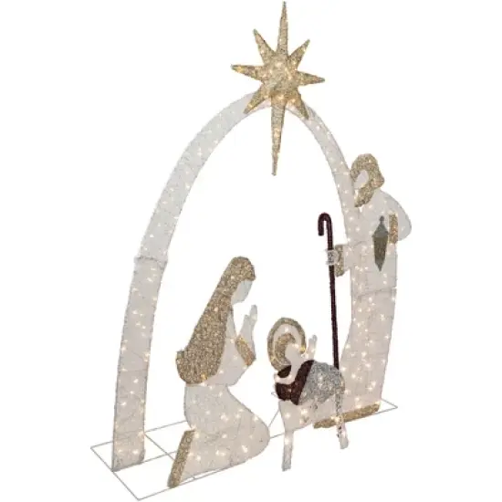 Northlight 41" LED Lighted Holy Family Nativity Scene Outdoor Christmas Decoration image {2}