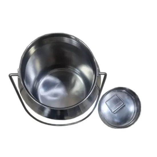 Lehman's Small Stainless Steel Milk Can, Seamless Solid Bail, 10 inches high, 1.3 Gallon image {1}