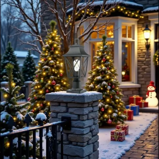 YUHAO Gardens, Yards or Entrances Anti-Rust Waterproof Outdoor Post Light Modern Black(2 PACK) image {11}