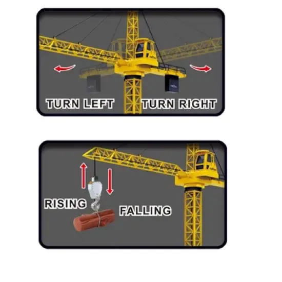 Ready! Set! Play! Link 50" Wired Remote Control Crawler Crane With Tower Lights And Adjustable Height image {3}