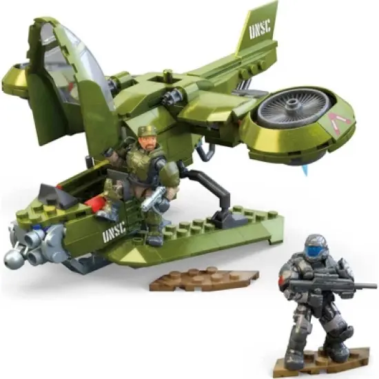 MEGA HALO UNSC Hornet Recon Aircraft Building Toy with 2 Micro Action Figures (293 pc) image {3}